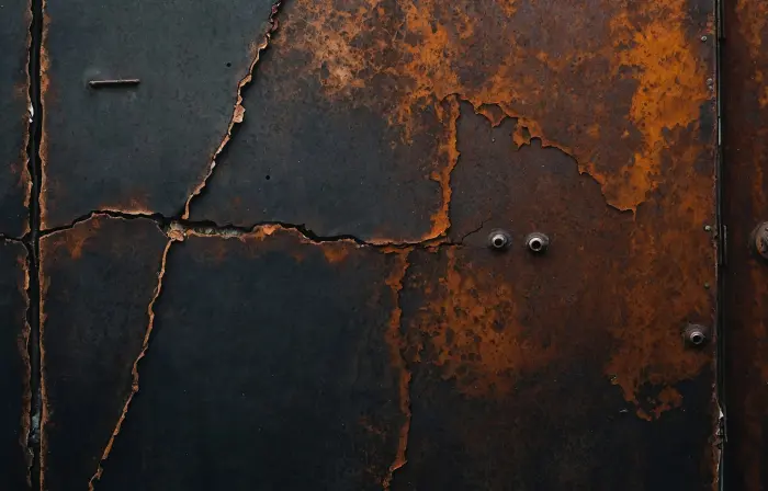 Distressed Metal Panel Texture Featuring Rust Cracks image